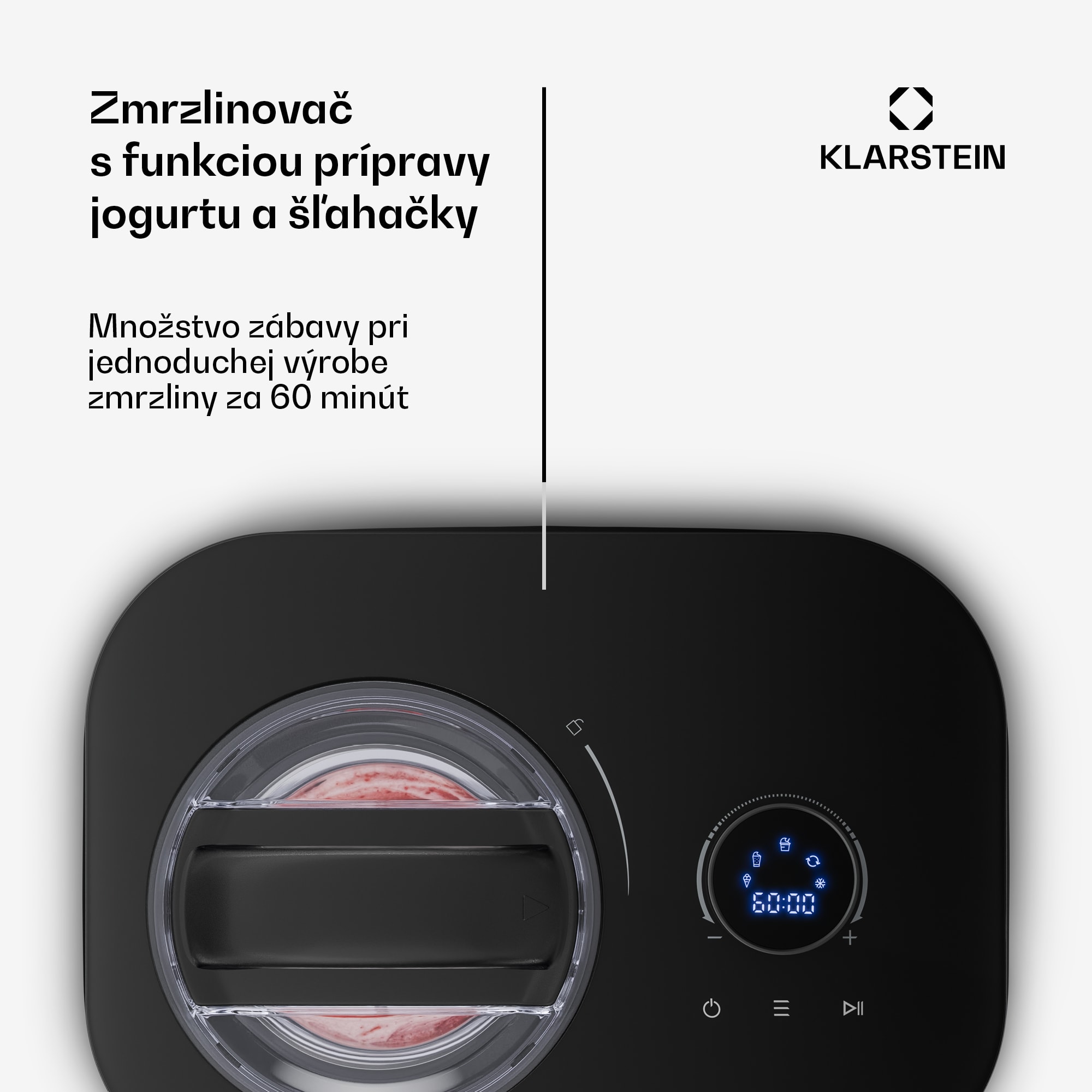 Klarstein FrostFusion zmrzlinovač, príprava slushie a jogurtu s kompresorom | 1 l | 100 W