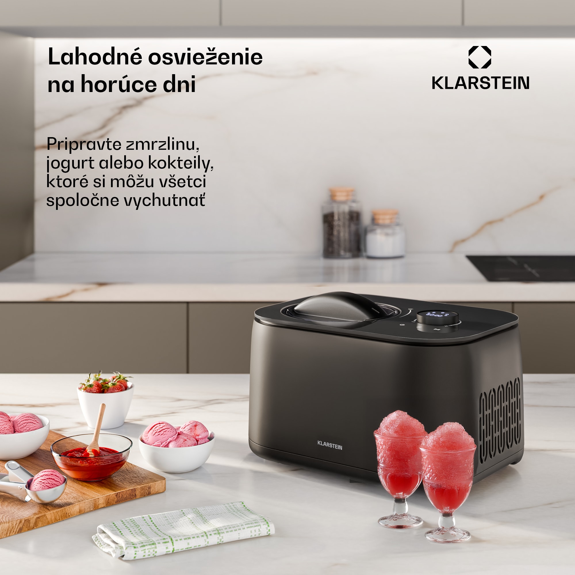 Klarstein FrostFusion zmrzlinovač, príprava slushie a jogurtu s kompresorom | 1 l | 100 W – Obrázok 3