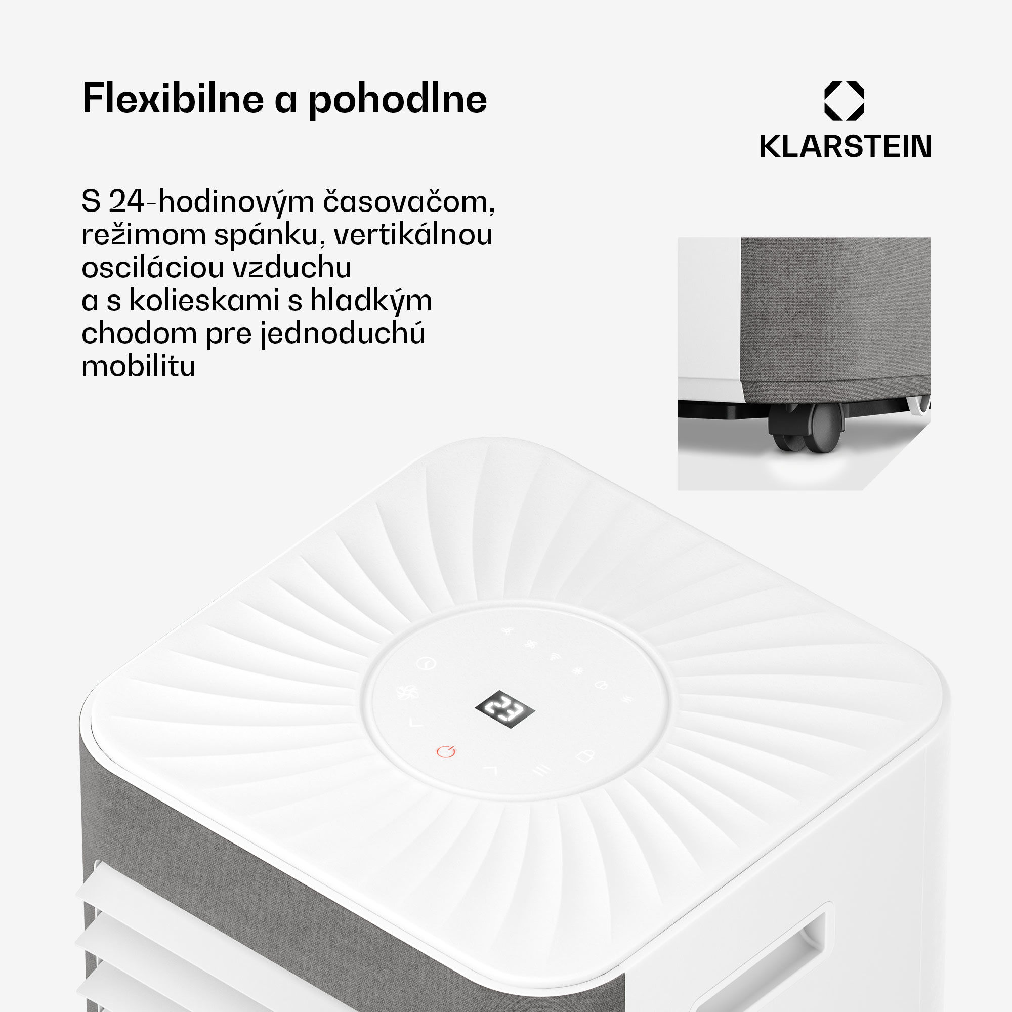 Klarstein AireLux mobilná klimatizácia | 9000 BTU | 31 cm | 33 m² | Energetická trieda A – Obrázok 4