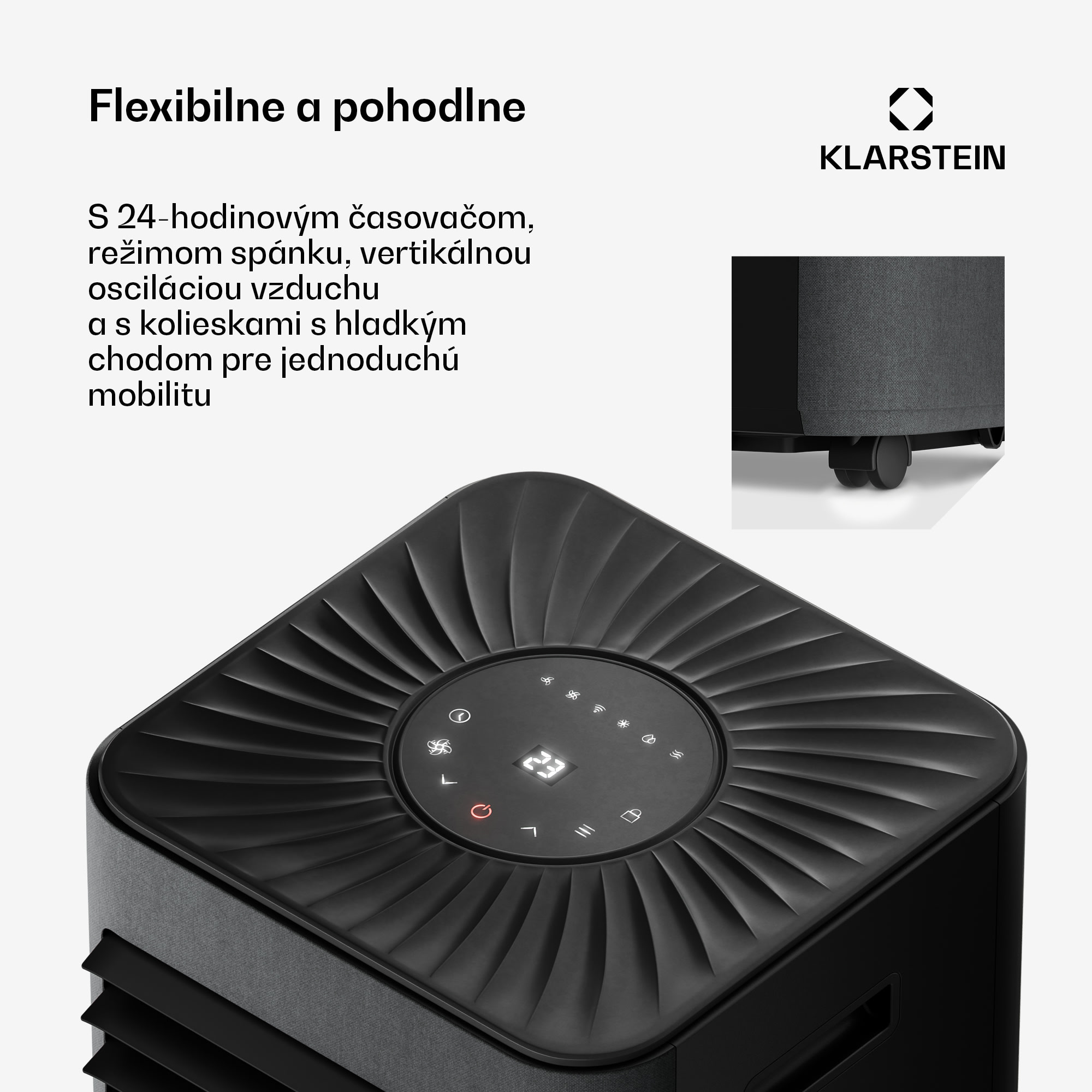 Klarstein AireLux mobilná klimatizácia | 9000 BTU | 31 cm | 33 m² | energetická trieda A – Obrázok 4