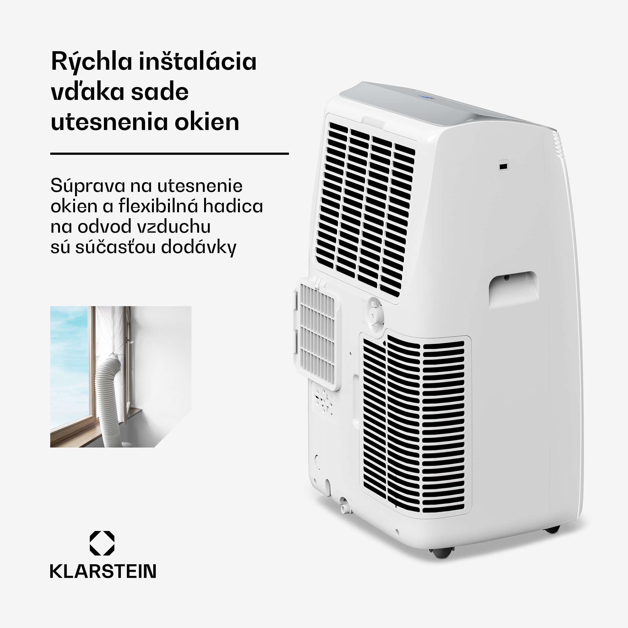 Klarstein Grandbreeze mobilná klimatizácia | 12000 BTU | 42 cm | 56 m² | energetická trieda A+ – Obrázok 5