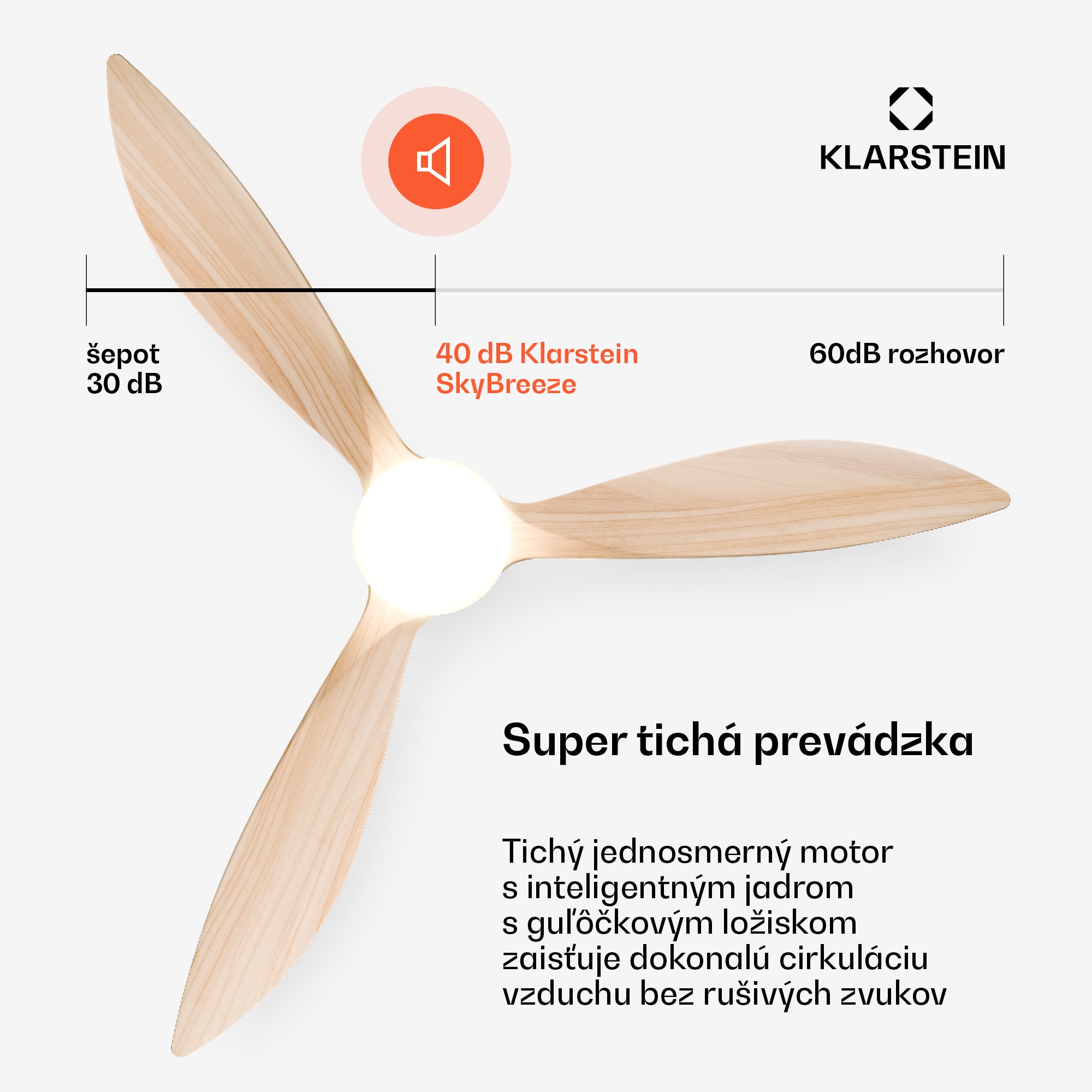 Klarstein SkyBreeze inteligentný stropný ventilátor so svetlom | 132 cm | 27 W | Tichý | LED | Drevo – Obrázok 4