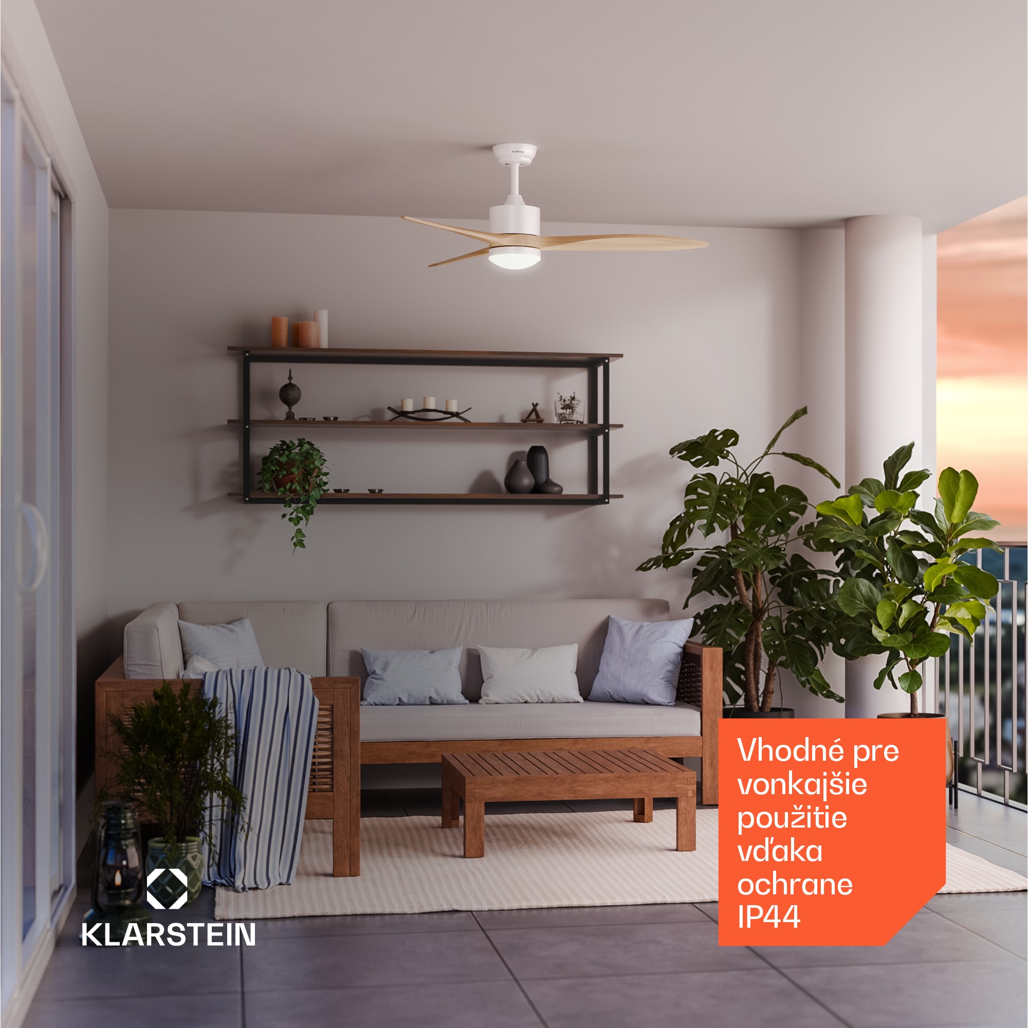 Klarstein SkyBreeze inteligentný stropný ventilátor so svetlom | 132 cm | 27 W | Tichý | LED | Drevo – Obrázok 5