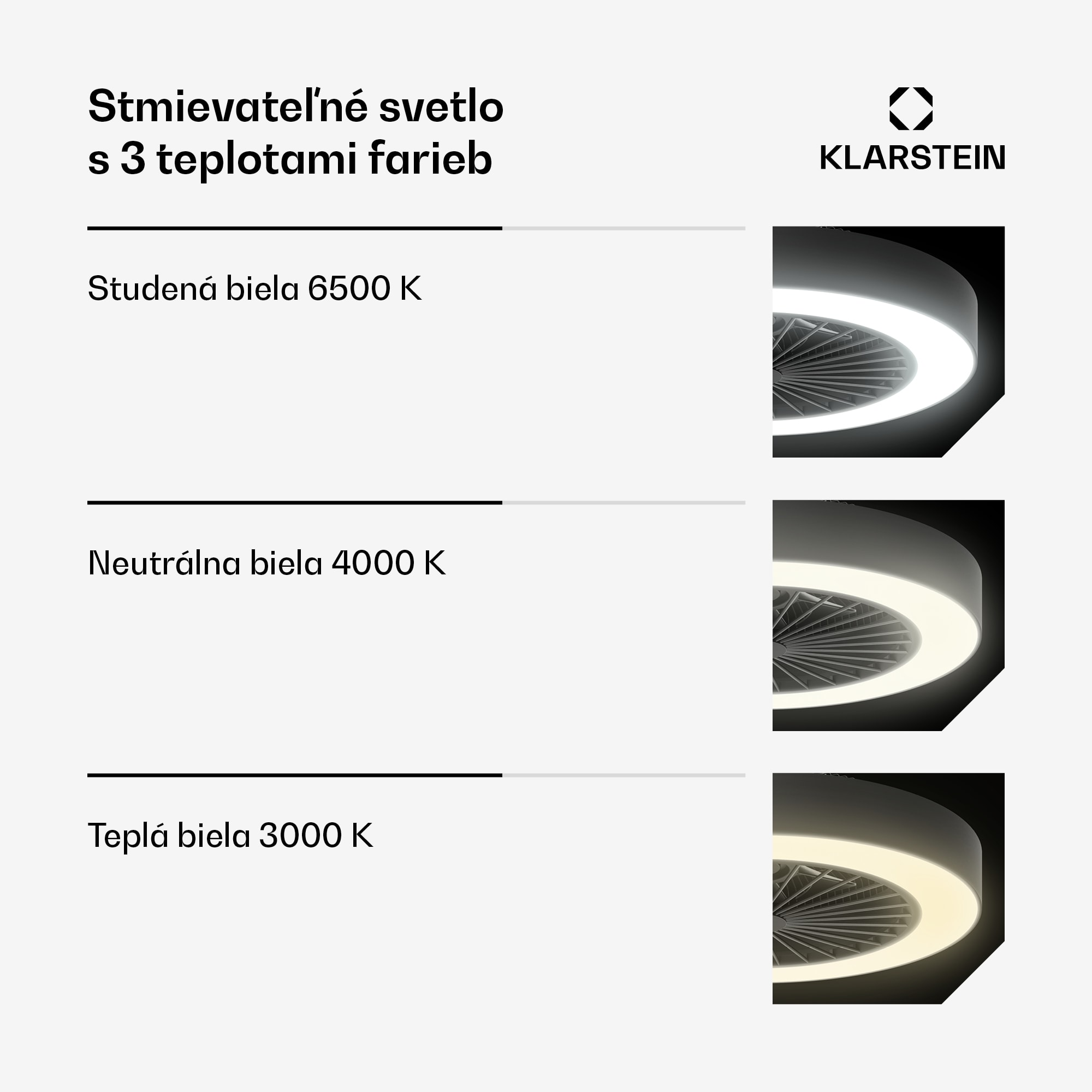 Klarstein ZenBreeze inteligentný stropný ventilátor so svetlom | 48 cm | 16 W | Tichý | LED | Akryl – Obrázok 2