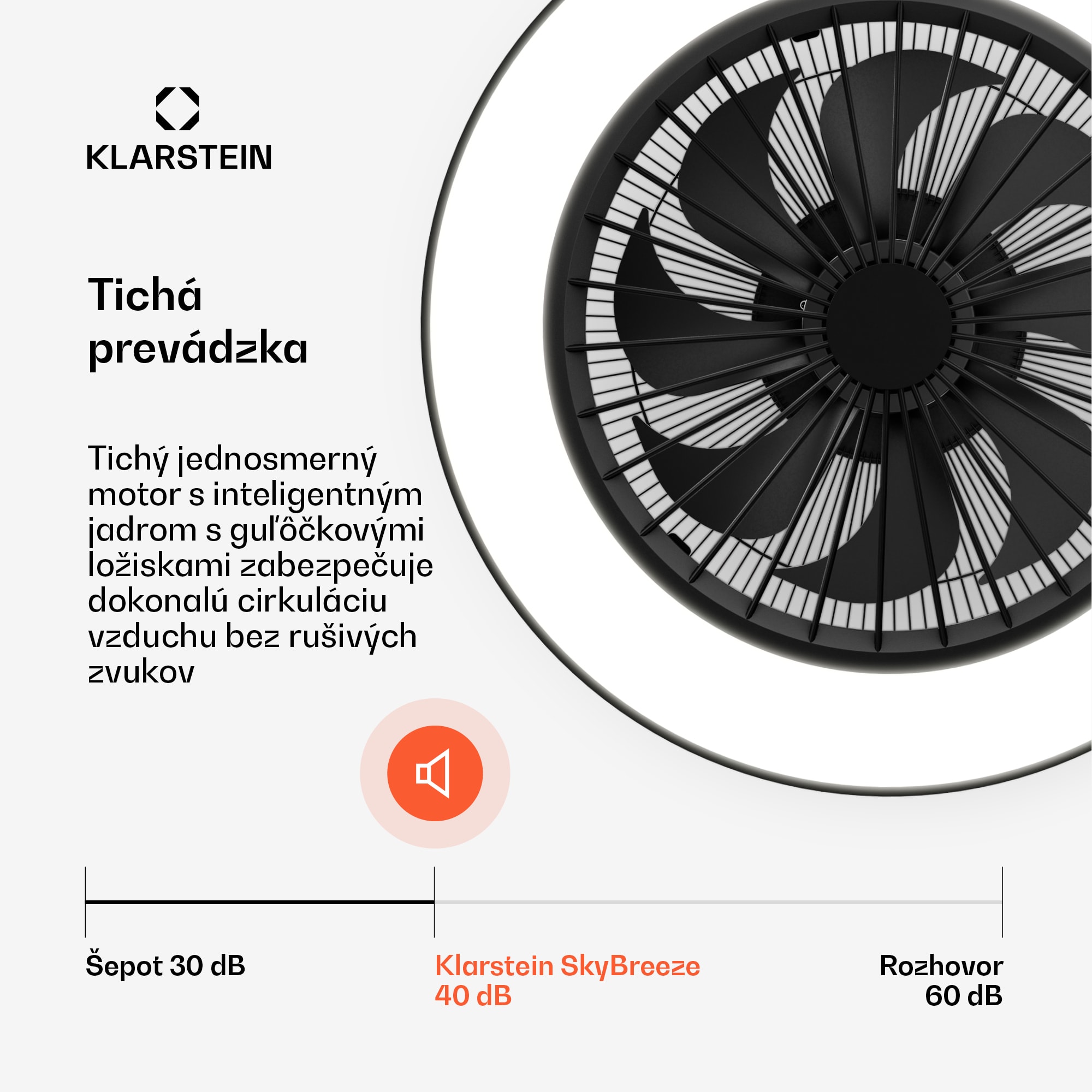 Klarstein ZenBreeze inteligentný stropný ventilátor so svetlom | 48 cm | 16 W | Tichý | LED | Akryl – Obrázok 4