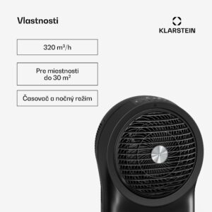 Klarstein Whirlwind ochladzovač vzduchu | 320 m³/h | 6 l | 30 m² | 2 chladiace balíky | 3 režimy | 60 W