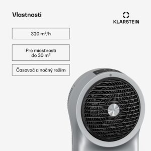 Klarstein Whirlwind ochladzovač vzduchu | 320 m³/h | 6 l | 30 m² | 2 chladiace balíky | 3 režimy | 60 W