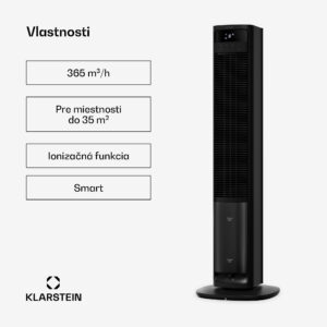 Klarstein Mistral inteligentný ochladzovač vzduchu s vodným chladením | 365 m³/h | 4 l | 35 m² | 3 režimy | 36 W