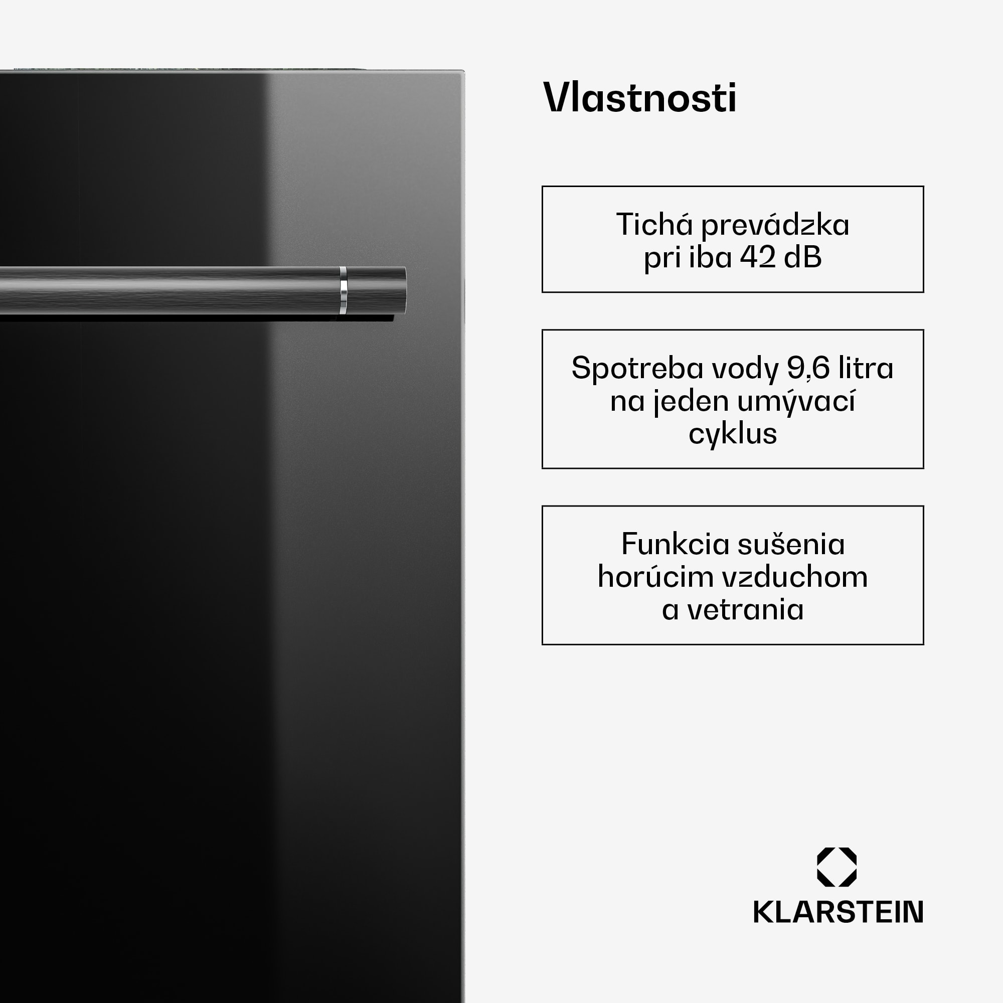 Klarstein Luxara vstavaná umývačka riadu | 8 programov | Technológia Aqua-Stop | 1900 W | 60 cm – Obrázok 2