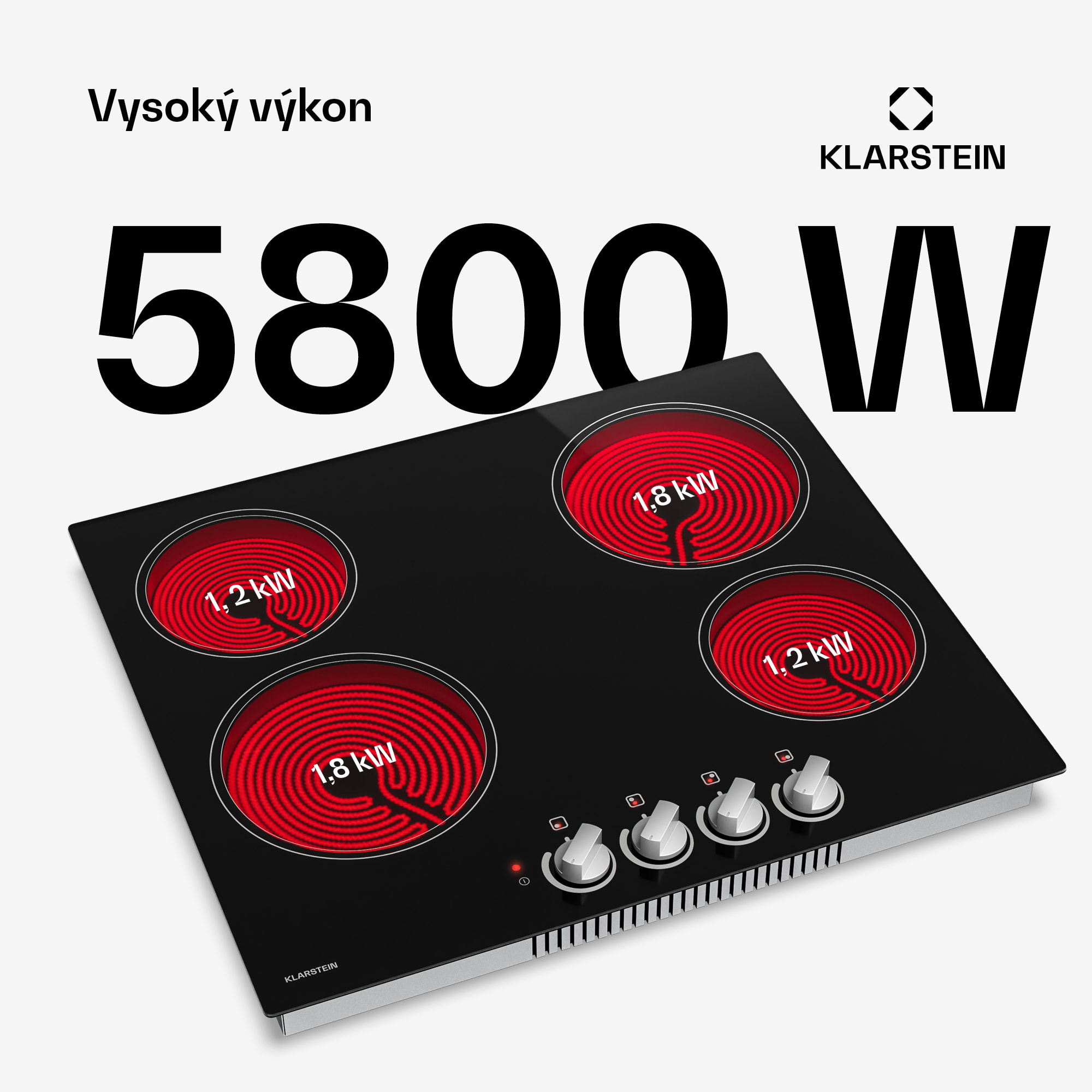 Klarstein EasyCook sklokeramická varná doska | 4 varné zóny | 6000 W | 11 úrovní výkonu | 60 cm – Obrázok 2
