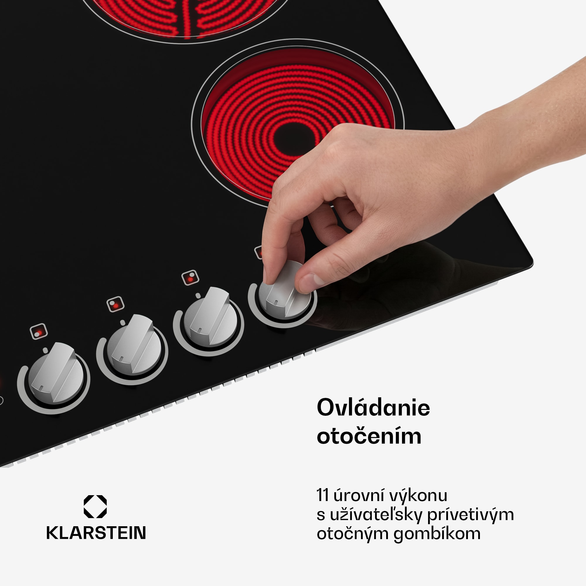 Klarstein EasyCook sklokeramická varná doska | 4 varné zóny | 6000 W | 11 úrovní výkonu | 60 cm – Obrázok 3