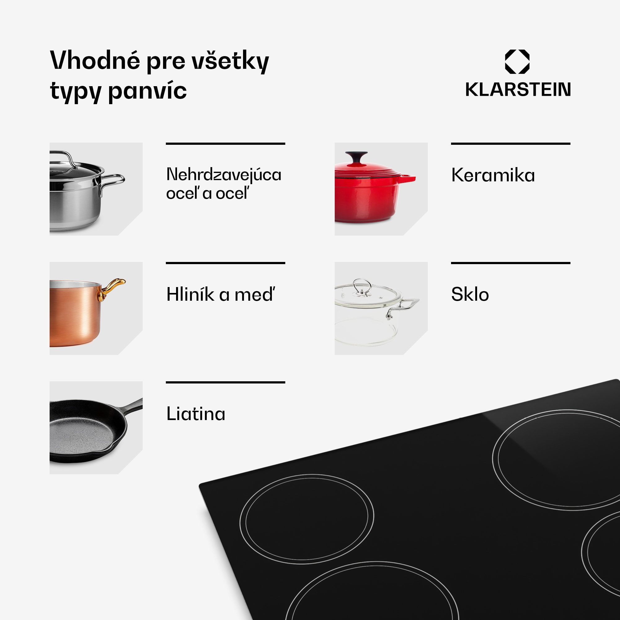 Klarstein EasyCook sklokeramická varná doska | 4 varné zóny | 6000 W | 11 úrovní výkonu | 60 cm – Obrázok 5