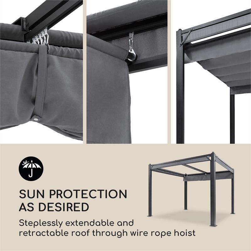 Blumfeldt Pantheon Cortina, náhradná strecha, 3x3m, polyester, 180g/m², sivá