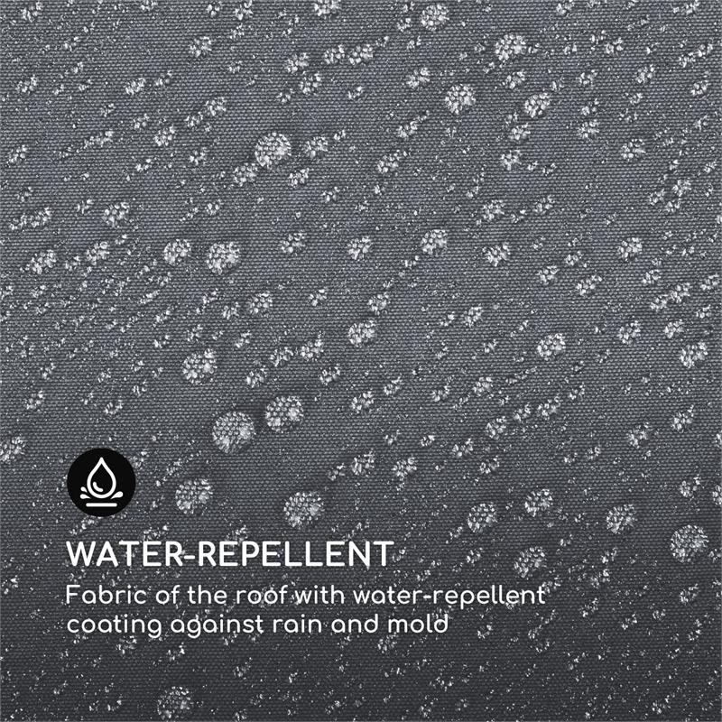 Blumfeldt Pantheon Cortina, náhradná strecha, 3x3m, polyester, 180g/m², sivá – Obrázok 3