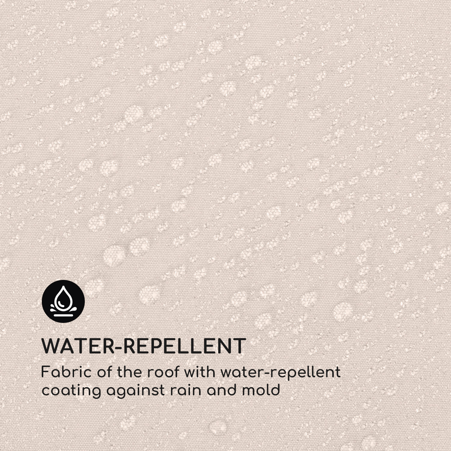 Blumfeldt Pantheon Cortina, náhradná strecha, 3x4m, polyester, 180g/m², béžová – Obrázok 3