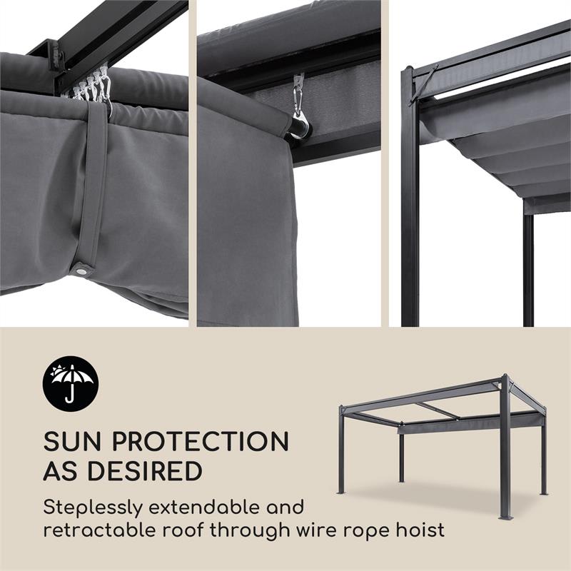 Blumfeldt Pantheon Cortina, náhradná strecha, 3x4m, polyester, 180g/m², sivá