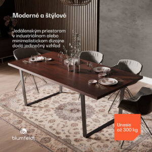 Blumfeldt Bearsdon jedálenský set, stolová doska a kovové nohy stola, industriálny štýl, stabilný, moderný