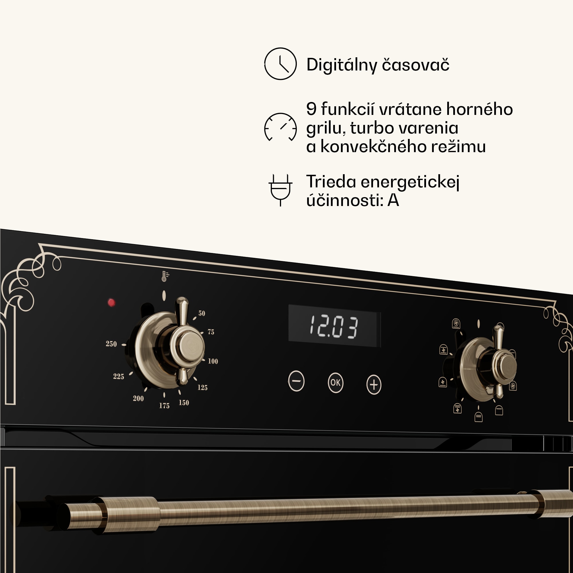 Klarstein Sklokeramická varná doska Victoria + úzka rúra Victoria | Nadčasová | 45 cm – Obrázok 3