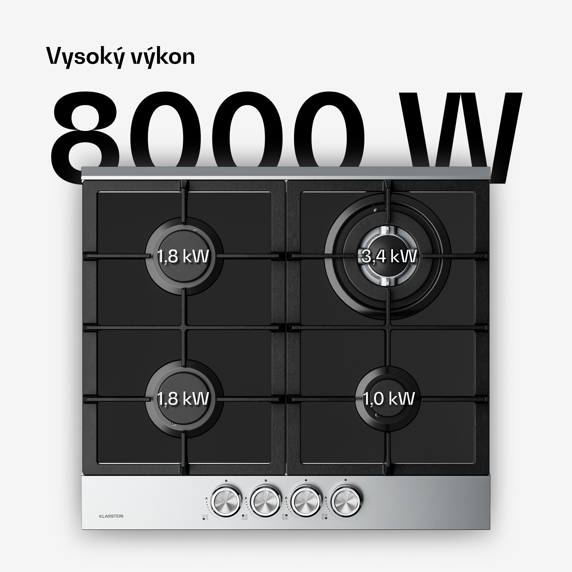 Klarstein Verosteel plynová varná doska + Verosteel komínový digestor | nehrdzavejúca oceľ | 60 cm – Obrázok 2