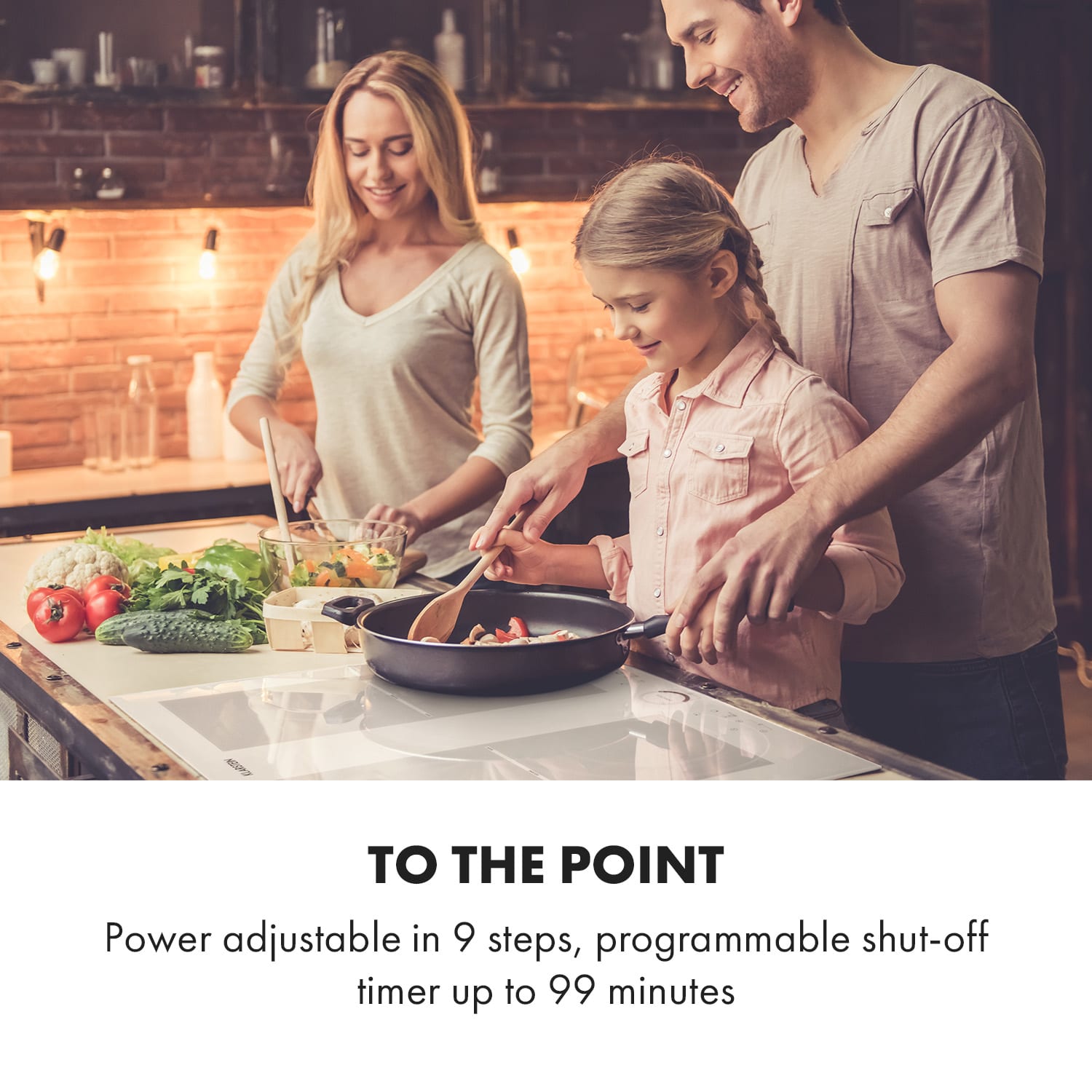 Klarstein Delicatessa 60, vstavaná indukčná varná doska, 7000 W, 4 zóny, sklokeramika, časovač