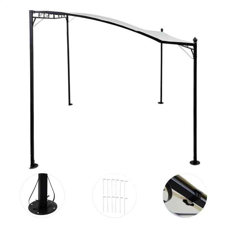 Blumfeldt Allure, pergola, prístrešok, altánok, 300 × 250 cm, polyester, svetlá béžová – Obrázok 2