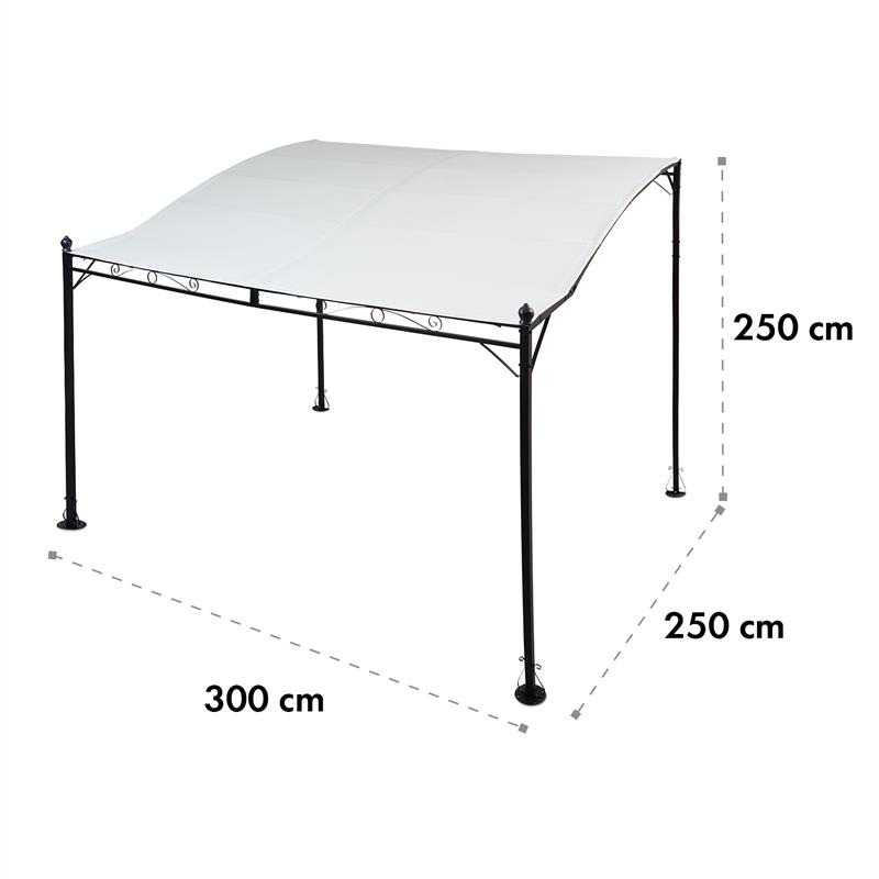 Blumfeldt Allure, pergola, prístrešok, altánok, 300 × 250 cm, polyester, svetlá béžová – Obrázok 4