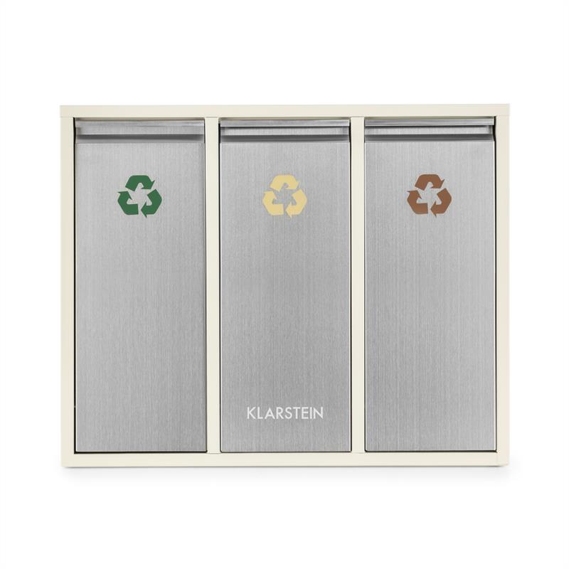 Klarstein Ordnungshütter 3, 45 l, krémovo-béžová, box na triedený odpad, 3 x 15 l