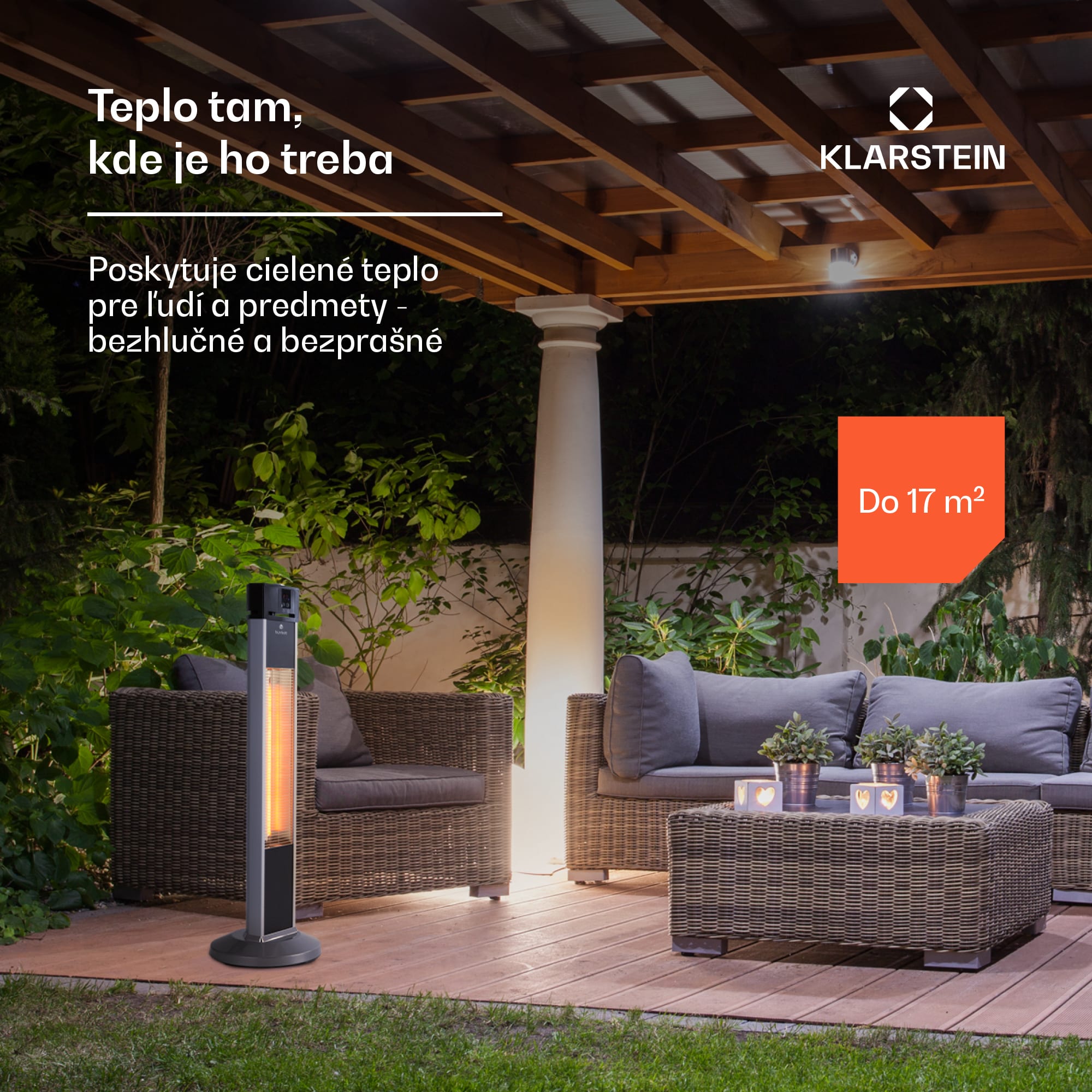 Blumfeldt Heat Guru, infračervený ohrievač, 2000 W, 3 stupne ohrevu, stojanový, diaľkové ovládanie, strieborný