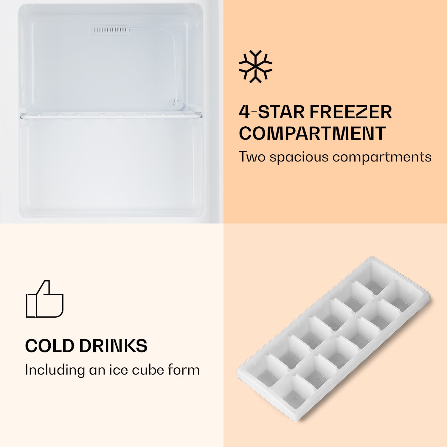 Klarstein Garfield Eco E, mraznička, 33 l, 4 hviezdičky, kompaktná, biela – Obrázok 2