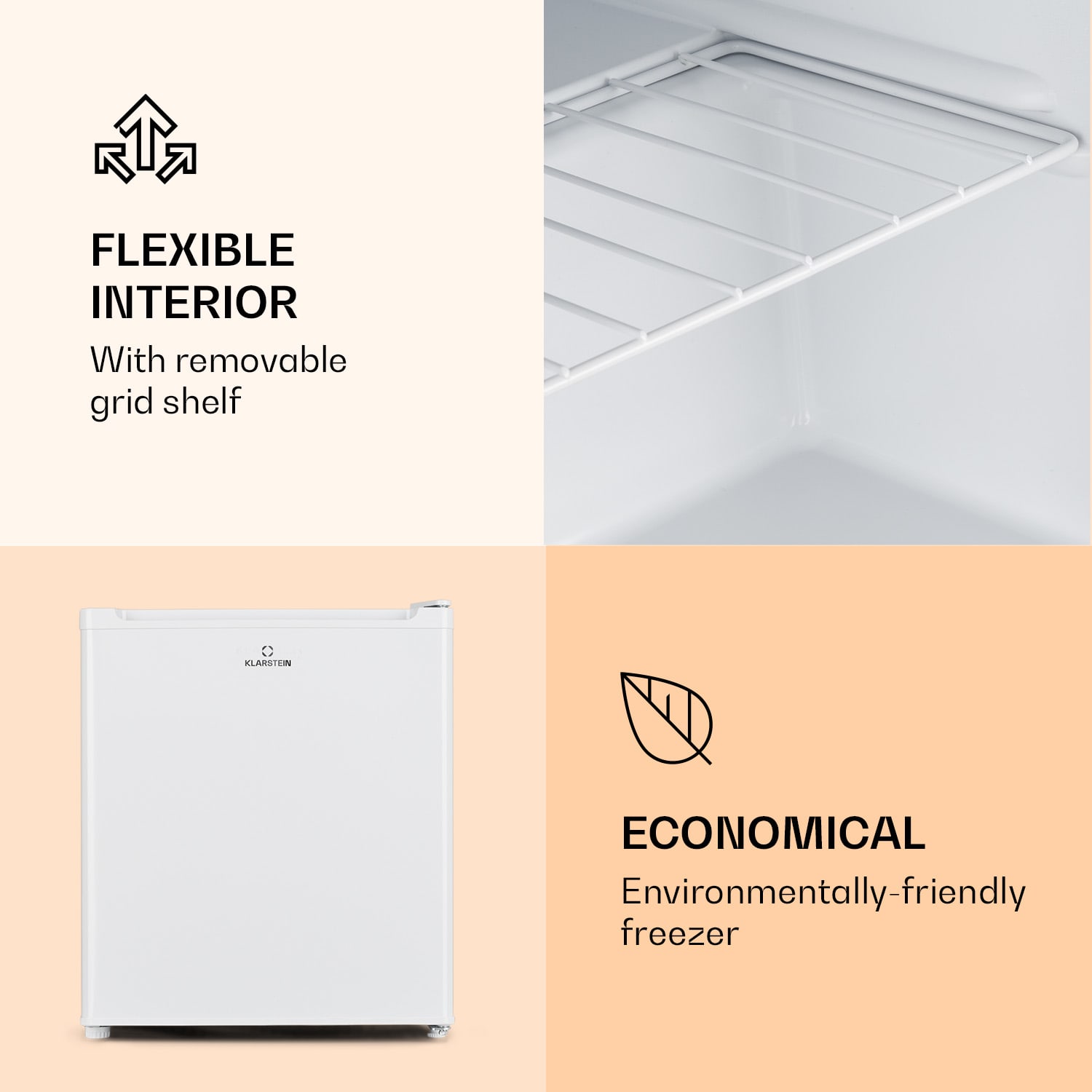 Klarstein Garfield Eco E, mraznička, 33 l, 4 hviezdičky, kompaktná, biela – Obrázok 4