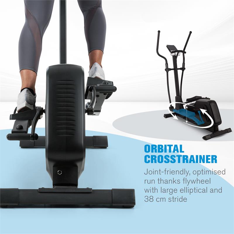 Capital Sports Helix Pro, eliptický trenažér, Bluetooth, aplikáciac Kinomap, záťažové koleso 20 kg – Obrázok 5