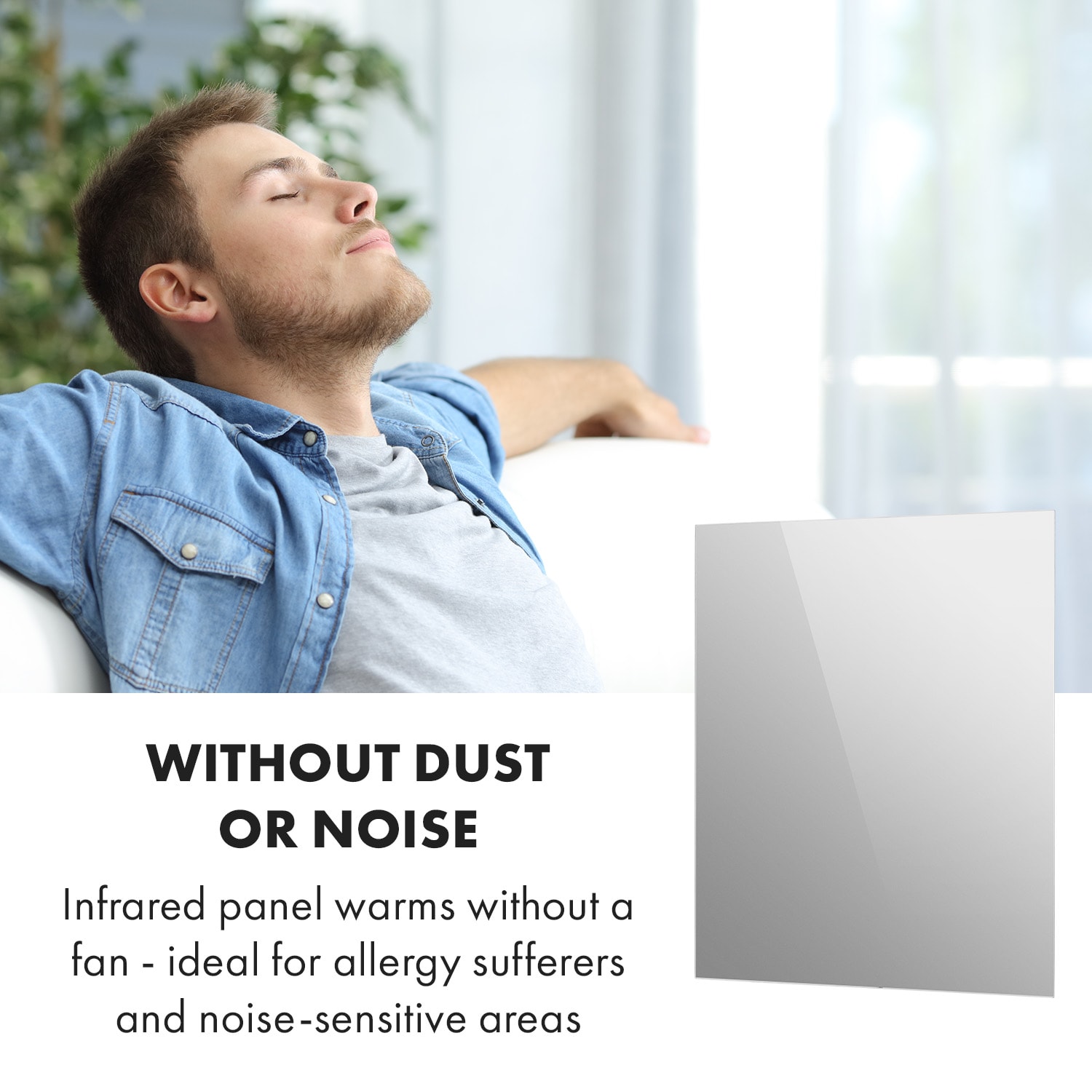 Klarstein Marvel Mirror, infračervený ohrievač, 360 W, týždenný časovač, IP20, hranaté zrkadlo – Obrázok 4