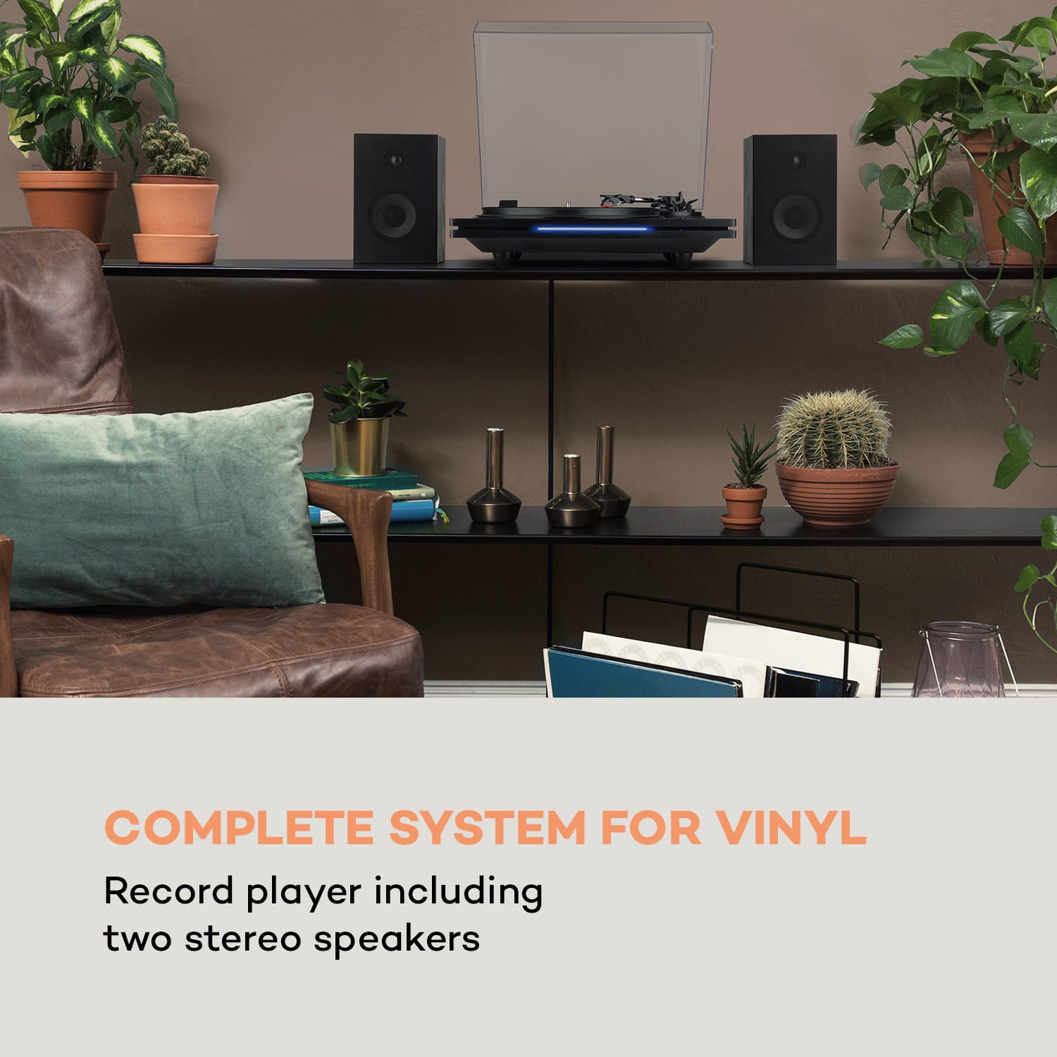 Auna TT-Play PLUS, gramofón, reproduktory, max.20W, BT, 33/45 rpm