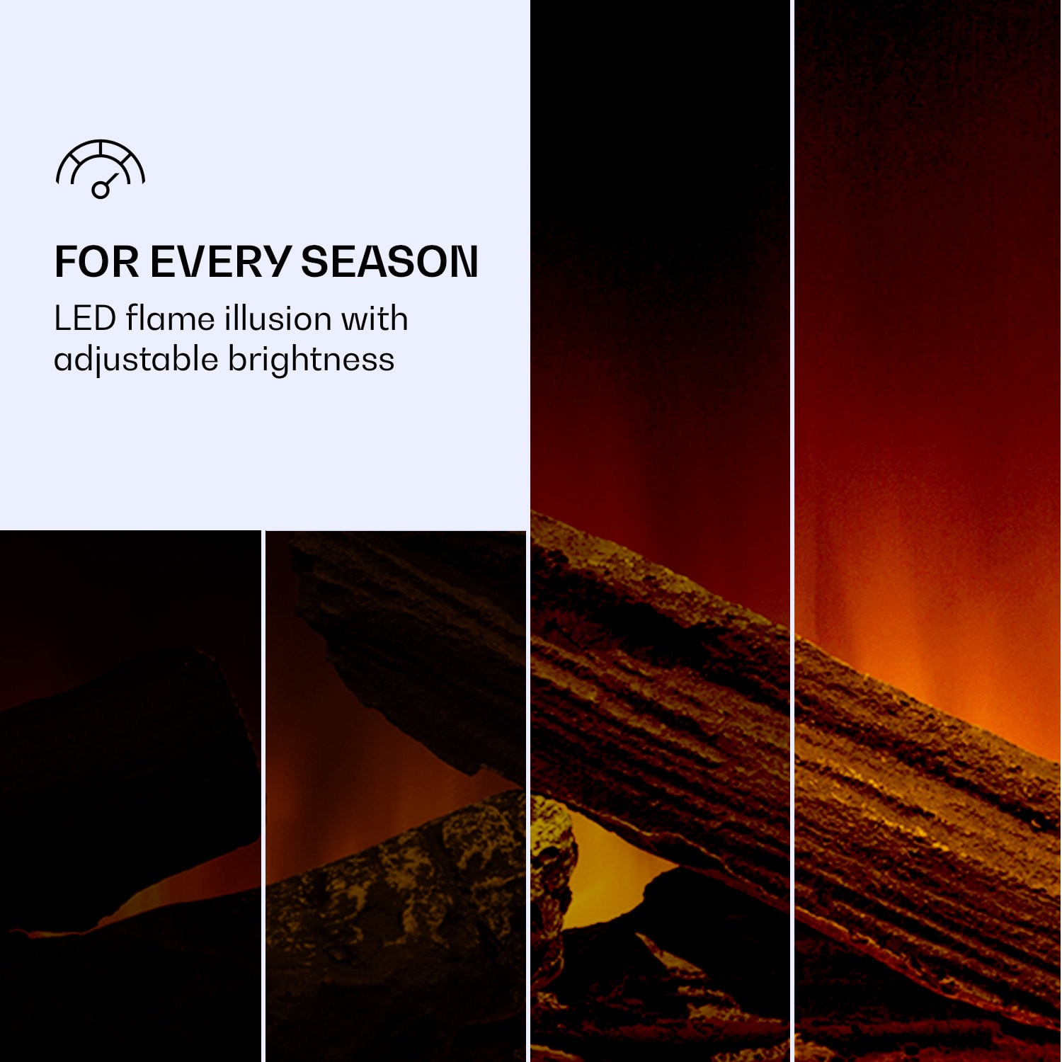 Klarstein Studio Light & Fire 3 Smart, krb, 1000/2000 W, MDF, WiFi Control – Obrázok 5