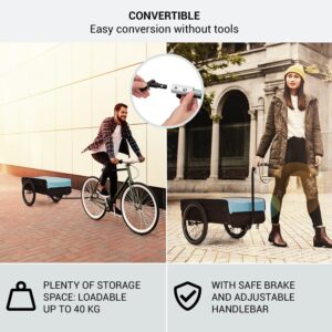 KLARFIT Companion, nákladný príves, L, 40 kg/50 litrov, príves na bicykel, ručný vozík, 16