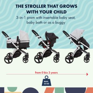 Babify Go Baby Neo 3 v 1, kočík, športový kočík, autosedačka, R44/04, skupina 0+, 5-bodové bezpečnostné pásy