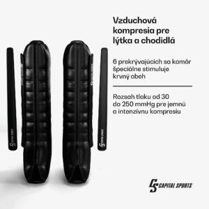 Capital Sports Hyper Cap vzduchový kompresný návlek, 6 oddielov, jemná až intenzívna kompresia, ca. 55 dB