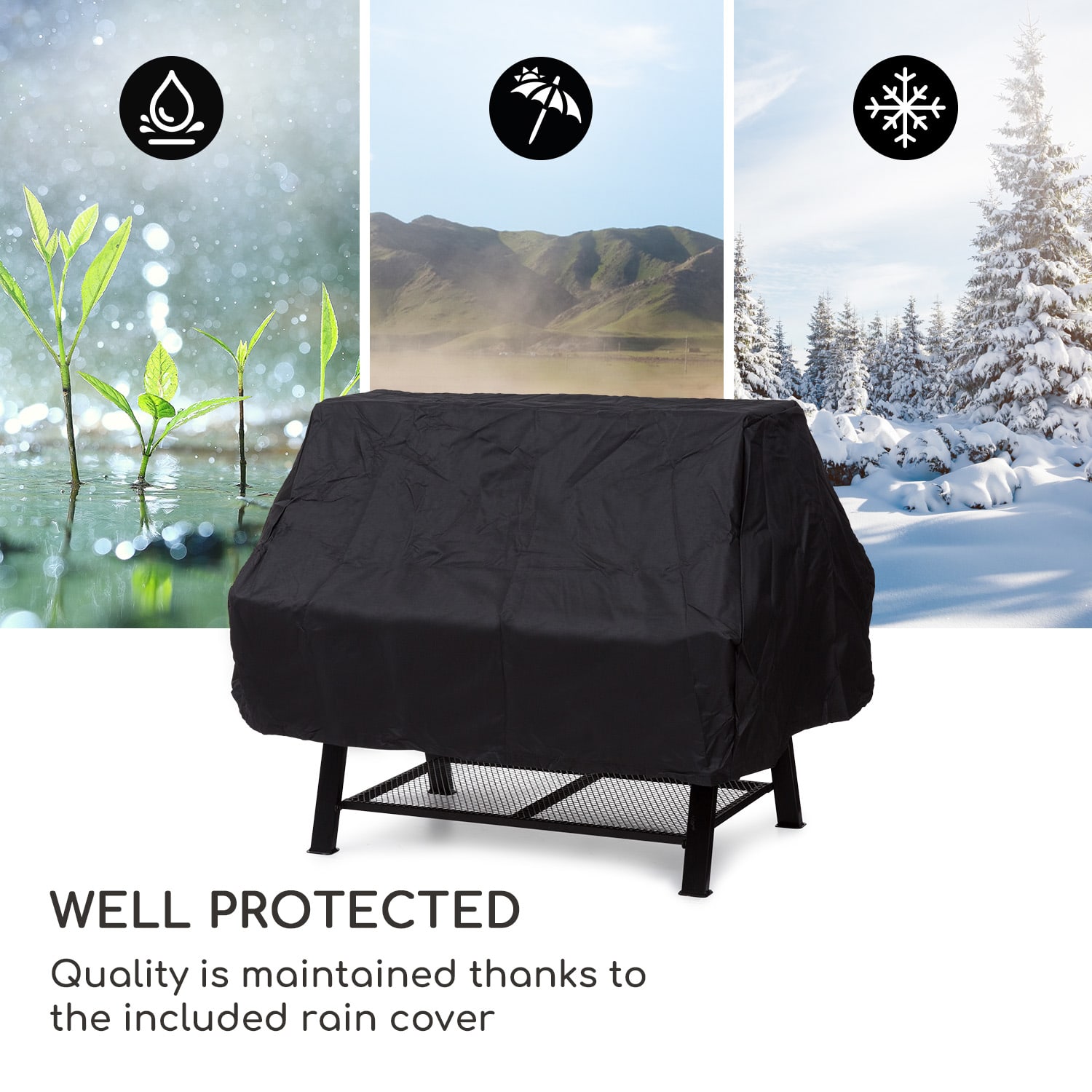 Blumfeldt Milos Alto, otočný gril, žiaruvzdorná oceľová konštrukcia, priehradka na drevo – Obrázok 4