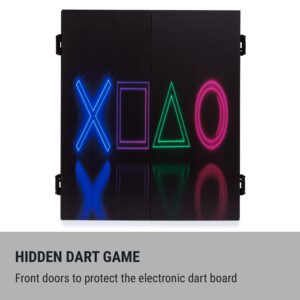 KLARFIT Dartmaster 180 šípky predné dvierka vrátane 12 šípok a 24 šípkových hrotov napájanie montáž na stenu