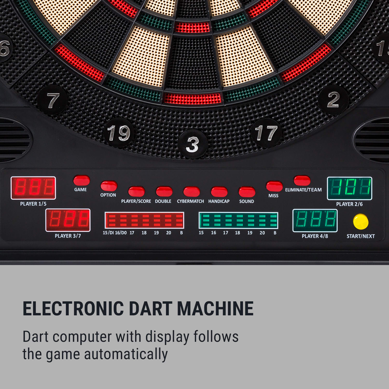 KLARFIT Dartmaster 180 šípky predné dvierka vrátane 12 šípok a 24 šípkových hrotov napájanie montáž na stenu – Obrázok 4