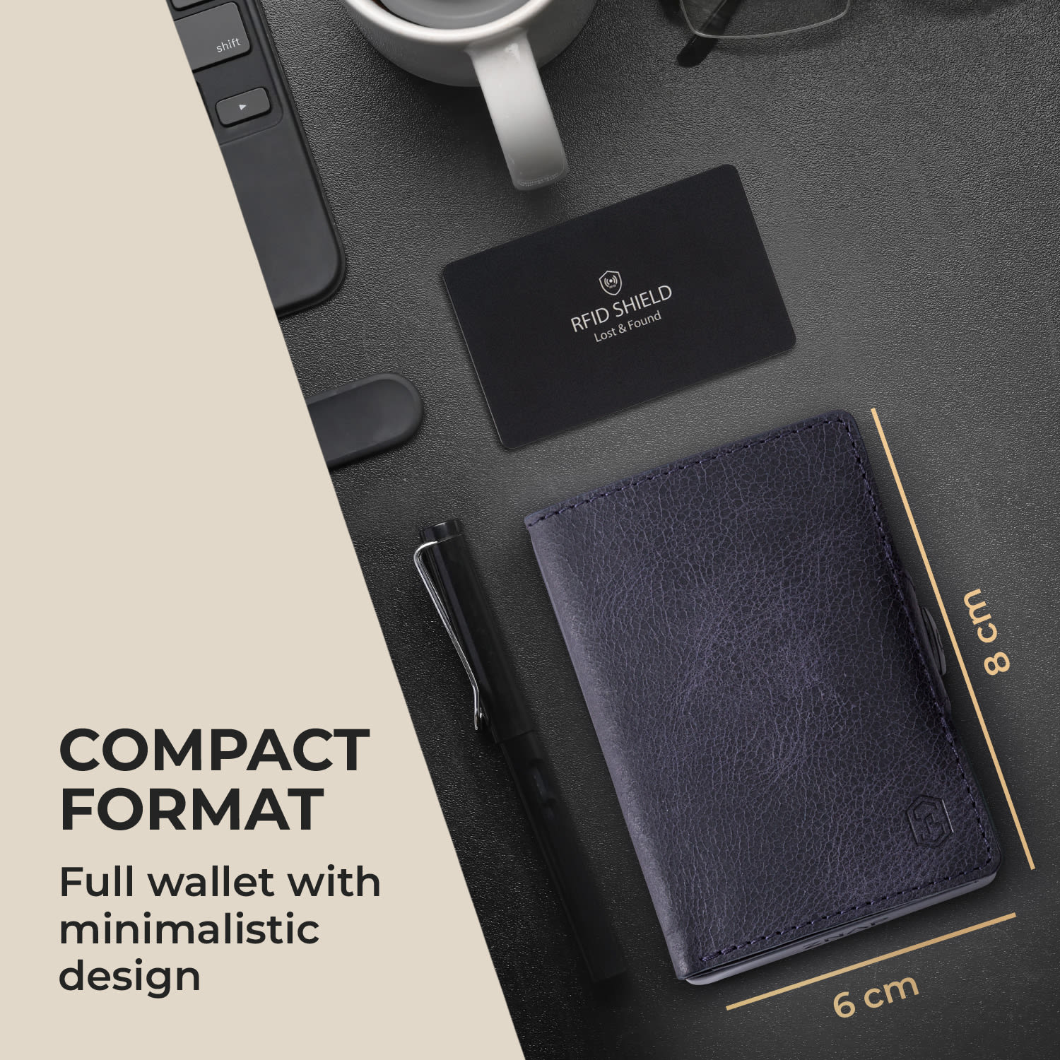 Slimpuro ZNAP Slim Wallet, 8 kariet, priehradka na mince, 8,9 x 1,5 x 6,3 cm (Š x V x H), ochrana RFID – Obrázok 3