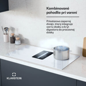 Klarstein AirJet 90 Down Air System, indukčný sporák + DownAir-digestor, 10000 W, 750 m³/h, Boost