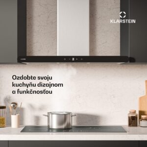 Klarstein CurveVent digestor, 700 m³/h, Dotykový, LED, 110 W, EEK A+