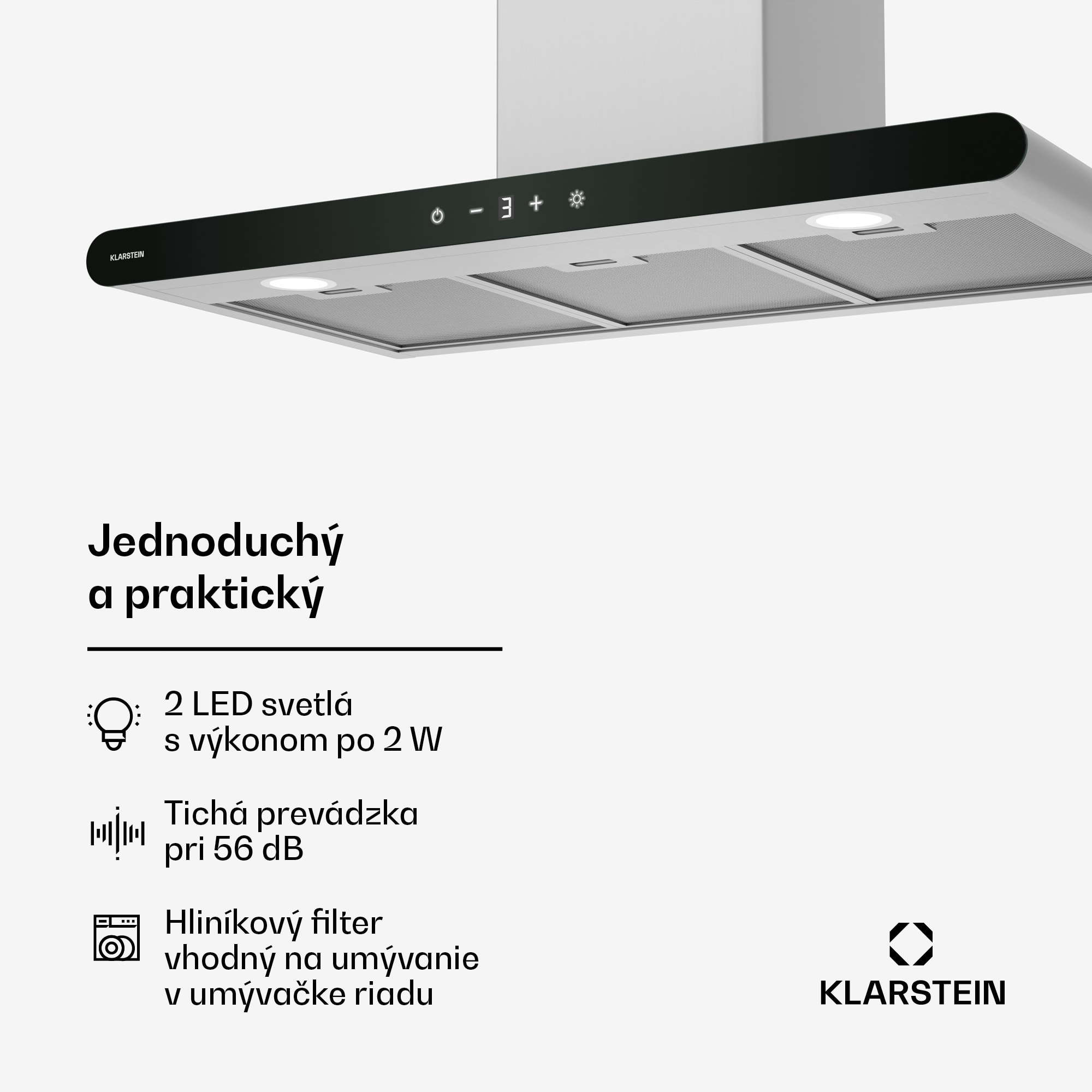 Klarstein CurveVent digestor, 700 m³/h, Dotykový, LED, 110 W, EEK A+ – Obrázok 5