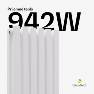 Blumfeldt Radiátor Delgado | moderný dizajn | 25 x 120 cm | 942 W | stredové pripojenie