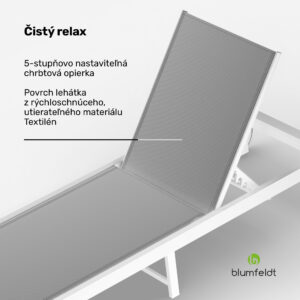 Blumfeldt Lucca Lounge ležadlo, nosnosť 120 kg, 5-stupňové, vodoodpudivé