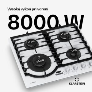 Klarstein Ignito plynová varná doska, 8 kW, liatinové rošty, časovač, regulácia teploty
