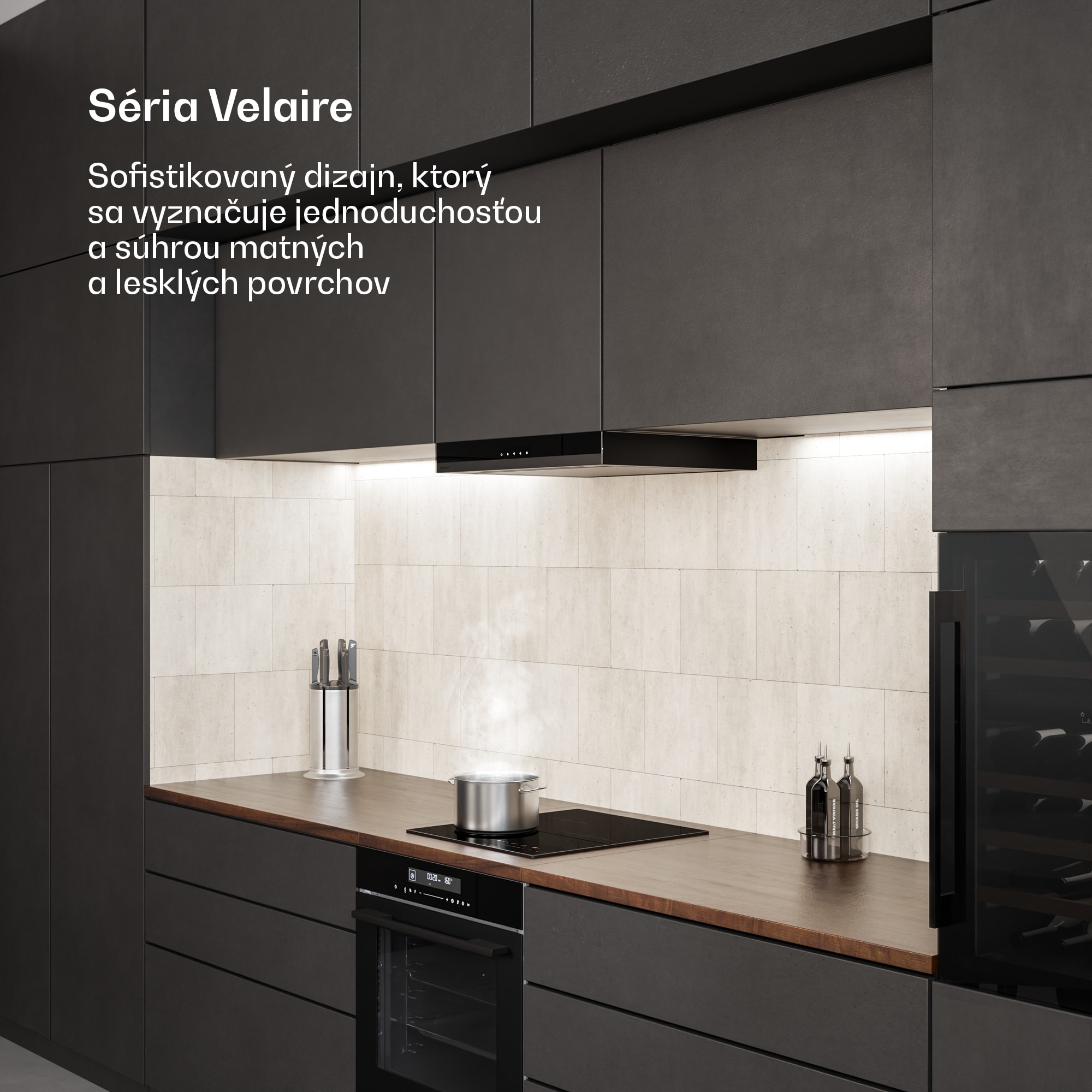 Klarstein Velaire indukčná varná doska, elegantná, minimalistická, kompaktná, 3 varné zóny, 5500 W, 45 cm