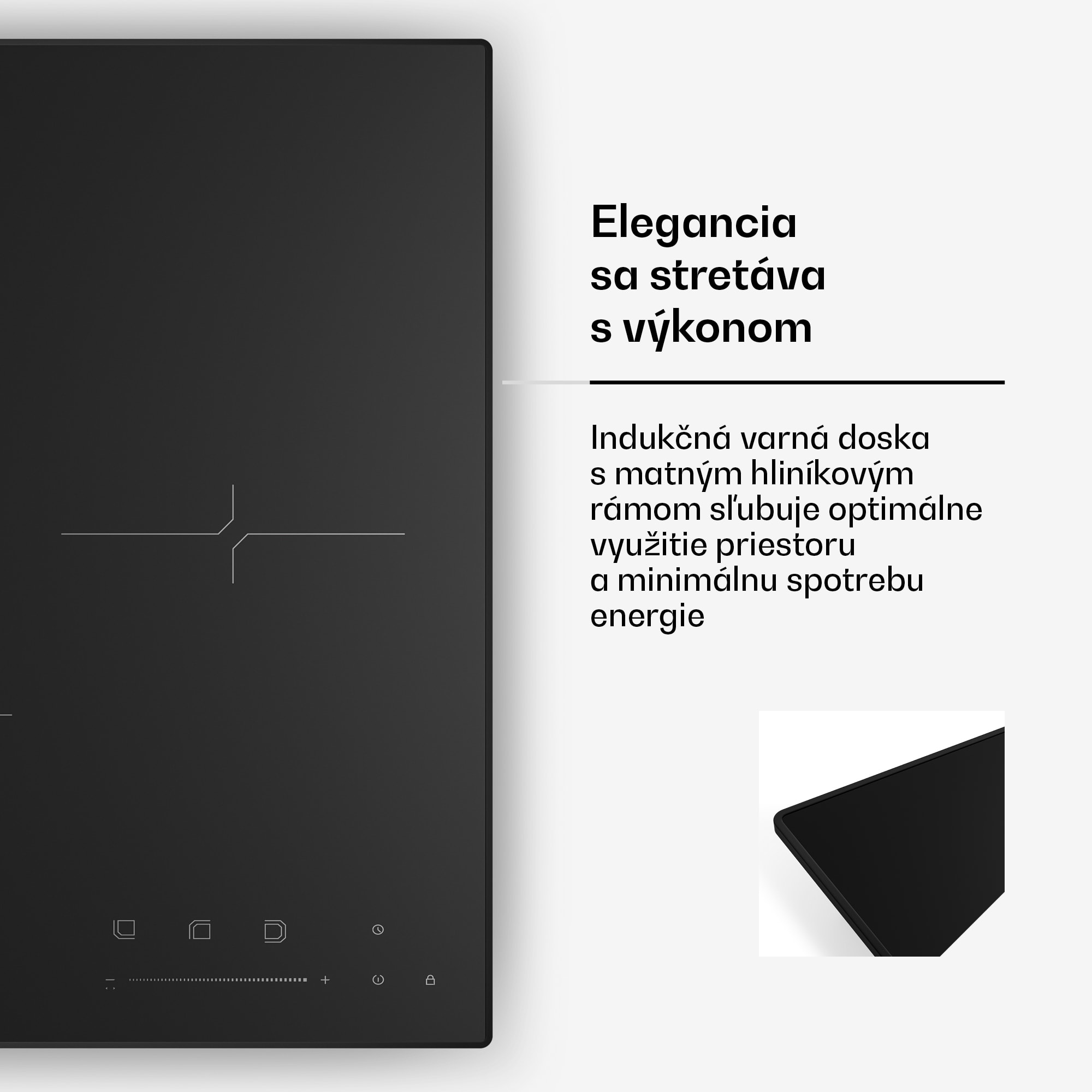 Klarstein Velaire indukčná varná doska, elegantná, minimalistická, kompaktná, 3 varné zóny, 5500 W, 45 cm – Obrázok 3