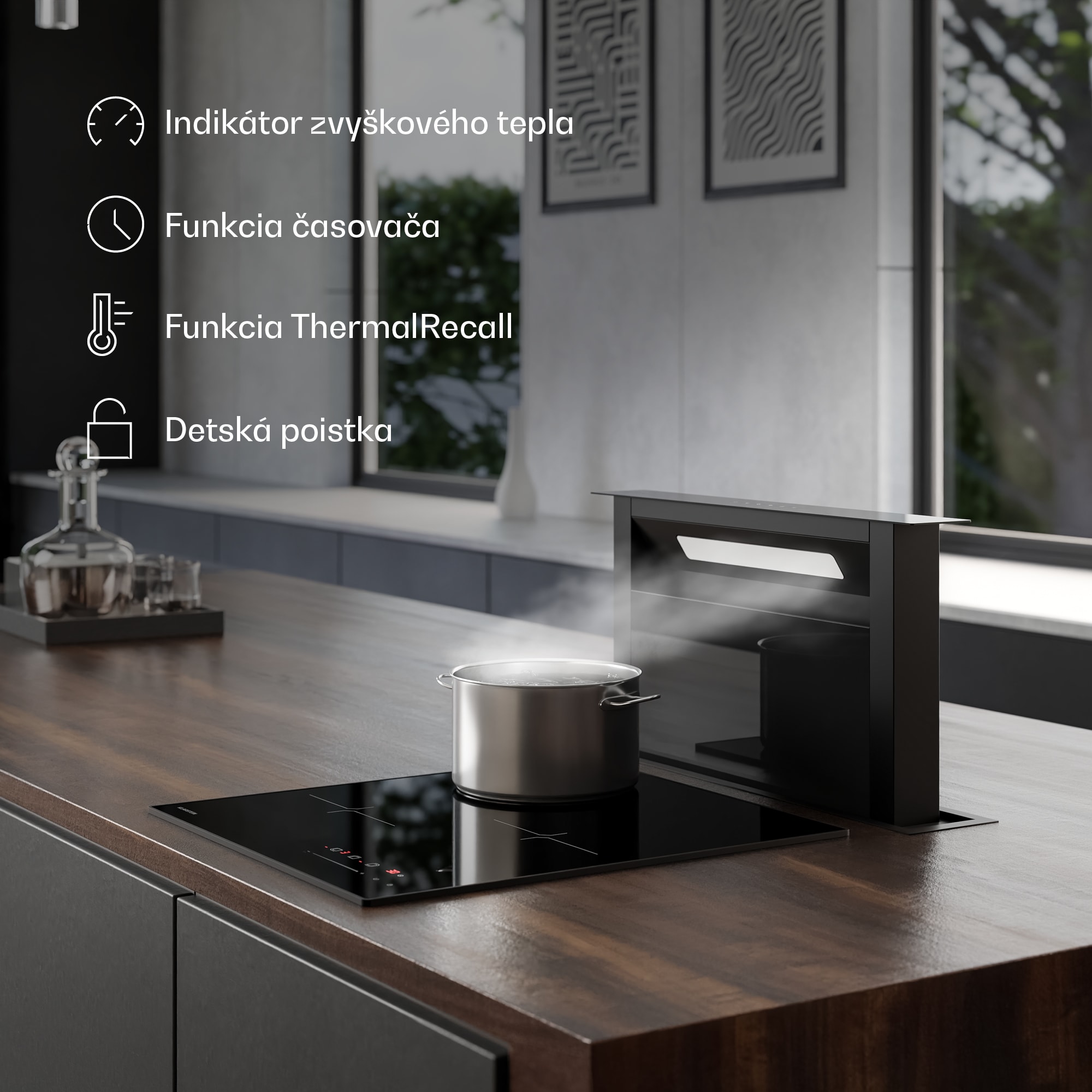 Klarstein Velaire indukčná varná doska, elegantná, minimalistická, kompaktná, 3 varné zóny, 5500 W, 45 cm – Obrázok 5